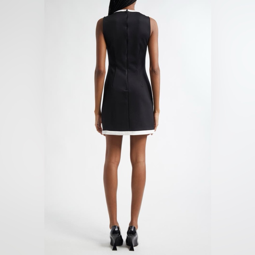 Alice + Olivia Black Mini Dress with White Trim - Picture 2 of 9